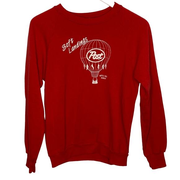 American Vintage Jerzees Post Cereal Hot Air Balloon Crewneck - Size Medium - Picture 1 of 4